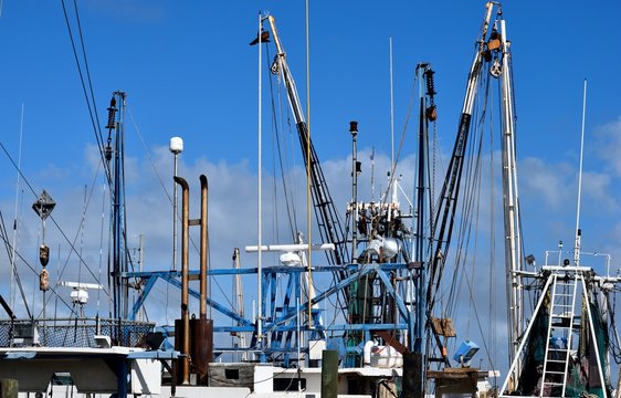 Commercial fishing boats background