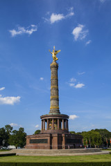 Fototapeta na wymiar The Siegessaule is the Victory Column located on the Tiergarten at Berlin, travel in Germany