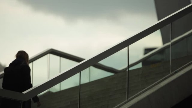 Stairs and Woman - City View