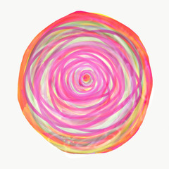 mandala painted with watercolor.

