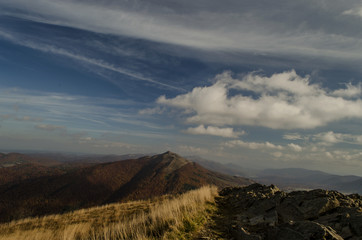 jesienna panorama Bieszczadów 