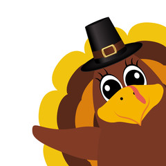 Turkey Pilgrimin on Thanksgiving Day