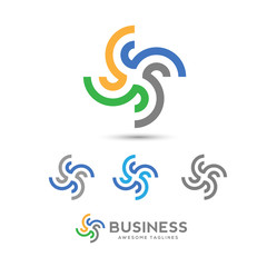 Obraz premium infinity loop logo vector, technology icon, geometric curve continues logo, Company logo, Logo design, Vector logo element,abstract tech logo,swirl colorful shape logo vector
