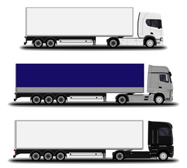 realistic truck. front view; side view.