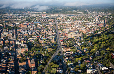 Obraz premium Over the Rhine, Cincinnati Ohio Aerial