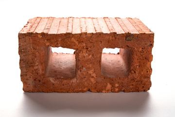 front view brick on a white background