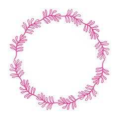 flower wreath floral leaves style decorative element vector illustration