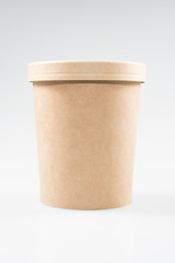 Blank take away kraft coffee cup isolated on white background including clipping path