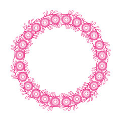 flower wreath floral leaves style decorative element vector illustration