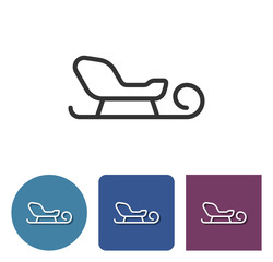 Line icon of sleigh in different variants