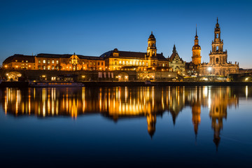 Fototapeta na wymiar The cityscape of Dresden during twilight. Dresden, Germany, Europe