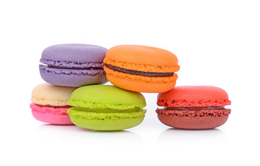 macaroons or macaron on white background, Dessert