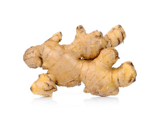 Fresh ginger on white background, herb medical concept