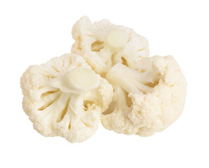 Fototapeta na wymiar Piece of cauliflower isolated on white background macro. With clipping path