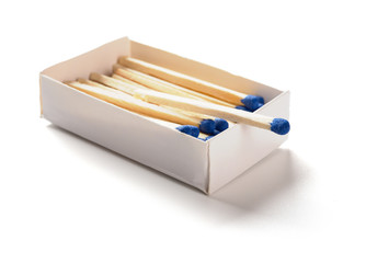 side view matchbox on white with clipping path