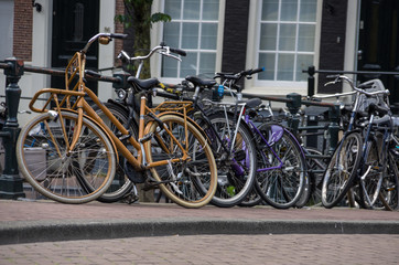 Fototapeta na wymiar Bicycles in Holland