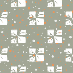 Gift Box Present with Bow Xmas Christmas Pattern