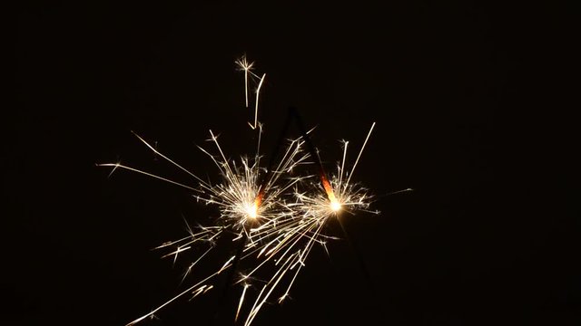 Burning Christmas sparklers