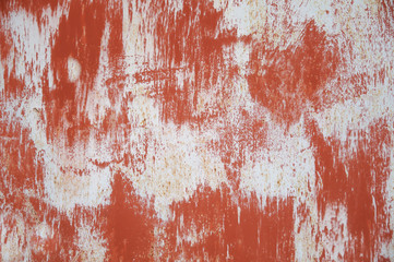 Rusty textured red and white sheet metal