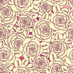 Beautiful vintage seamless pattern made of roses 