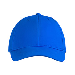 template for your design blank blue baseball cap isolated on white background with clipping path