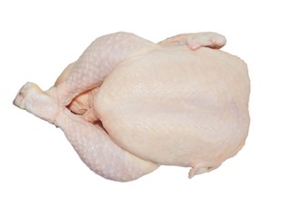 Fresh chicken on isolated white background