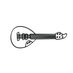 Plakat guitar music instrument doodle sketch cartoon vector