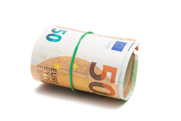 euro banknotes isolated