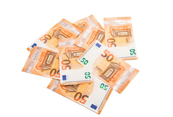 euro banknotes isolated