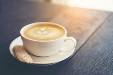 morning with coffee latte art