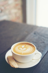 morning with coffee latte art