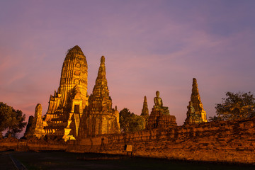 Plakat Wat Chaiwatthanaram Temple in Ayutthaya Historical Park, Thailand