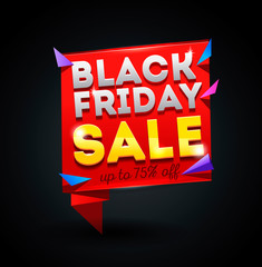 Fototapeta na wymiar Black friday sale banner. Abstract vector design template for discounts or sale