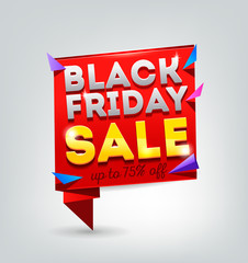 Black friday sale banner.  Vector discount template design. Black Friday sale, advertising, marketing price. Vector illustration
