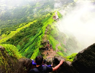 Obraz premium Awesome view at harihargad fort