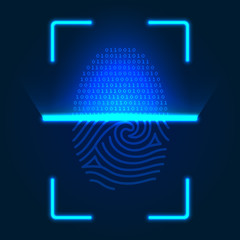 Futuristic fingerprint scanner.