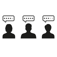 Customer reviews, rating, user feedback concept vector icon