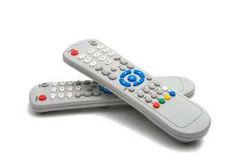 Gray TV remotes isolated