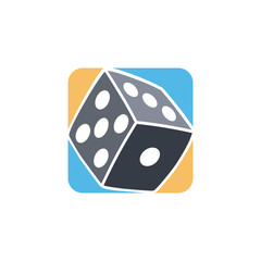 gamble dice icon simple flat logo vector