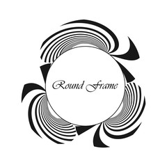 Decorative round frame. Abstract halftone creative geometric vector background. Modern design frame template.