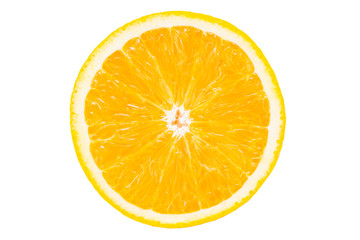 closeup slice of fresh orange isolated on white background. with clipping path