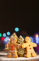 Christmas and New Year's background. ginger biscuits.