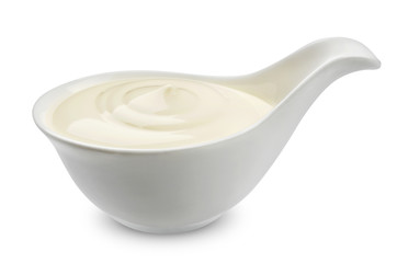 Sour cream isolated on white background