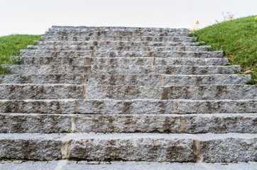 Old ancient stone stairs, low angle view, stairway to heaven, sunny day