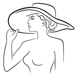Lady in wide-brimmed hat