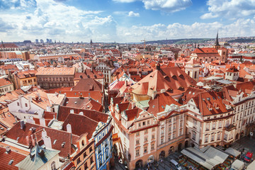 Naklejka na ściany i meble Red roofs in Prague