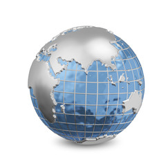 3D Illustration Metal Globe_2