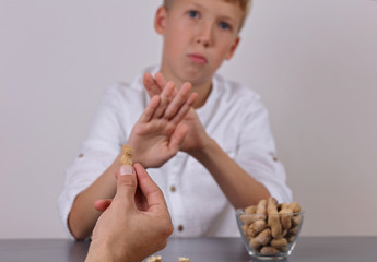 Kids Peanut allergy concept
