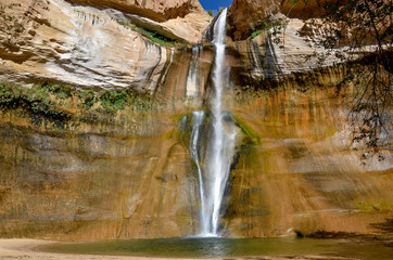 plunge pool at the bottom of Lower Calf Creek Falls 
Calf Creek Canyon, Grand Staircase - Escalante National Monument, Utah