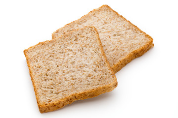 Toast bread isolated on the white background.